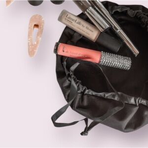 LimeLife by Alcone On the Go Black Pouch Cosmetic Bag - Set of 2